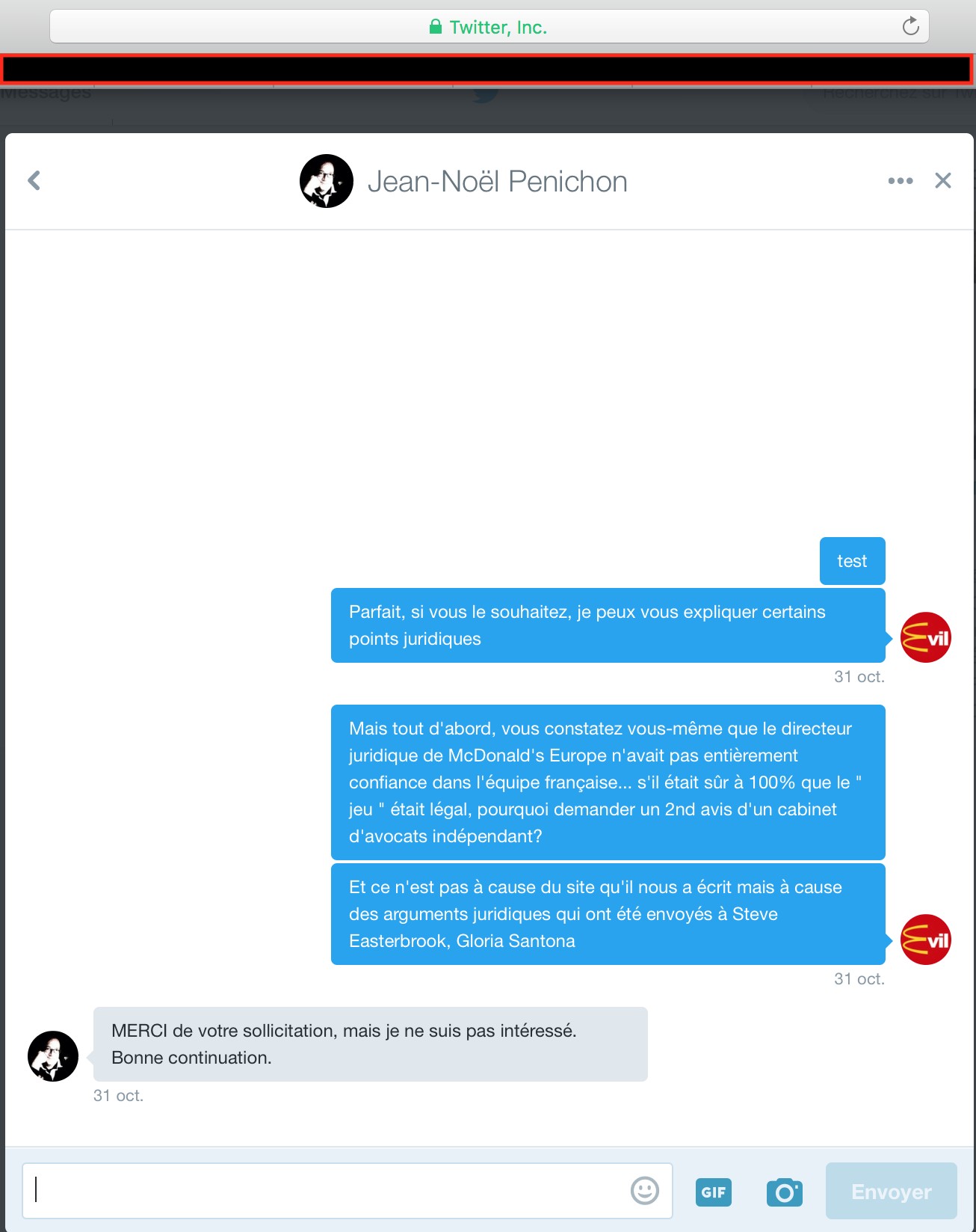 Réponse de Penichon en message privé — pas intéressé pour en savoir plus